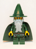 LEGO cas509 Kingdoms - Dark Green Wizard, Light Bluish Gray Beard, Cape (Chess King)